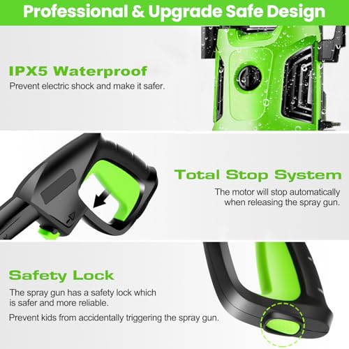 Electric Pressure Washer 4800 PSI 4.0 GPM Power Washers Electric Powered with with 33ft Pressure Hose, 4 Nozzle and Foam Cannon