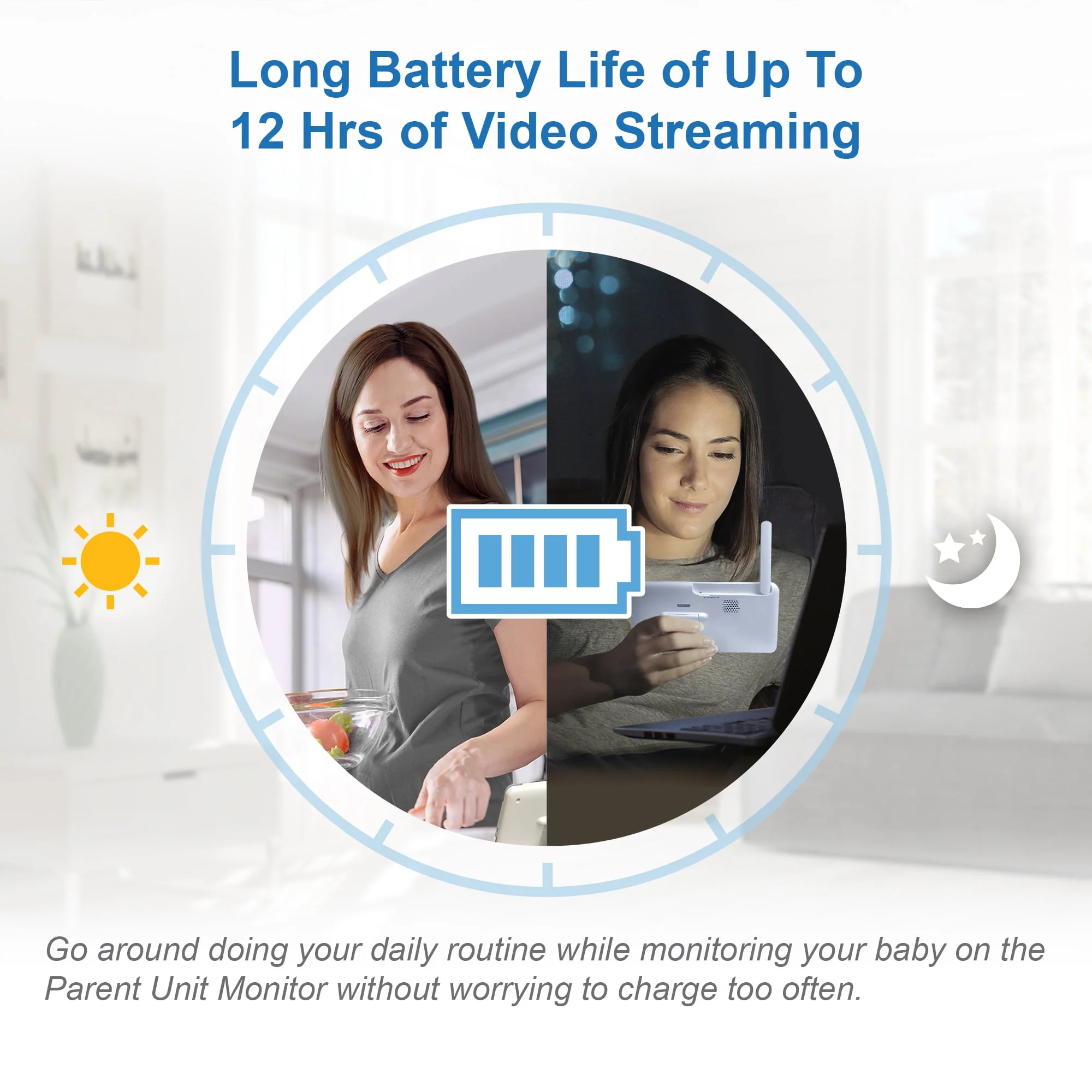 VTech 1080p Smart WiFi Remote Access 360-Degree Pan and Tilt Video Baby Monitor with 7-Inch High-Definition 720p Display and Night Light, RM7866HD