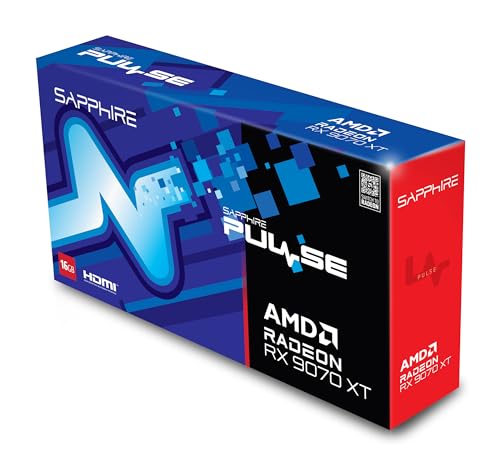 Sapphire 11348-03-20G Pulse AMD Radeon™ RX 9070 XT Gaming Graphics Card with 16GB GDDR6, AMD RDNA 4