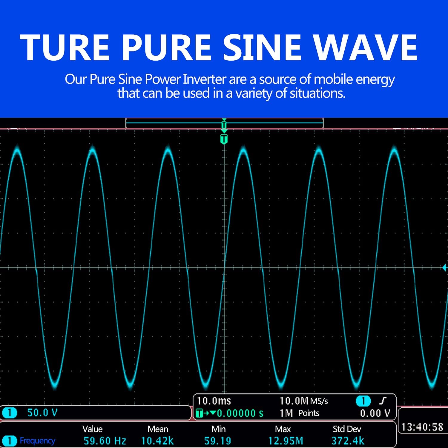 Pure Sine Wave 2500 Watt Car Power Inverter 2500w Converter DC 12V to 110V-120V AC with LCD Display 2 AC Outlets 2x2.4A USB Ports 1 AC Terminal Block