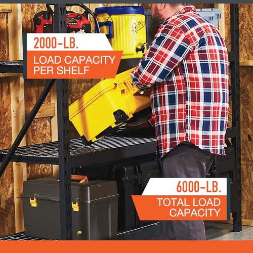 Ironton 4-Tier Industrial Steel Shelving Unit, 8,000-Pound Load Capacity, Garage Storage Rack, 77" W x 24" D x 72" H