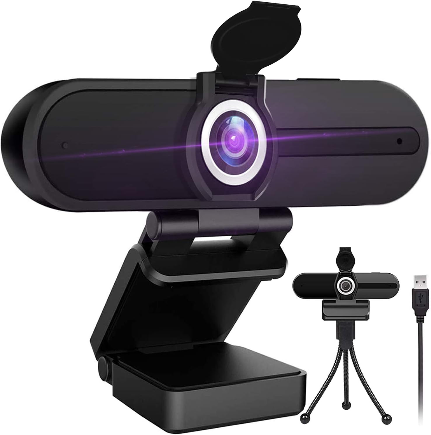 4K Webcam with Microphone,8 Megapixel Web Cam,Ultra HD Web Camera for Computers,Webcam for Laptop Desktop,USB Webcam with Privacy Cover
