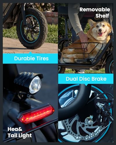 Electric Scooter with Seat, 550W Motor,18.6MPH Top Speed, 20 Miles Range,Adults Electric Scooter with Large Storage Basket for Pets Dogs and Items