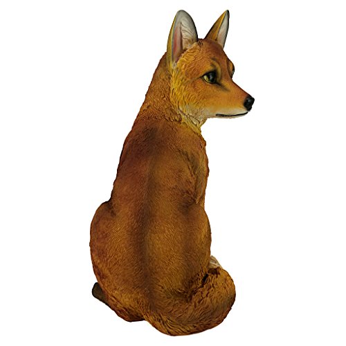 Design Toscano QL56241 Woodie The Woodland Fox Indoor/Outdoor Garden Animal Statue, 10 Inches Wide, 7 Inches Deep, 14 Inches High, Full Color Finish