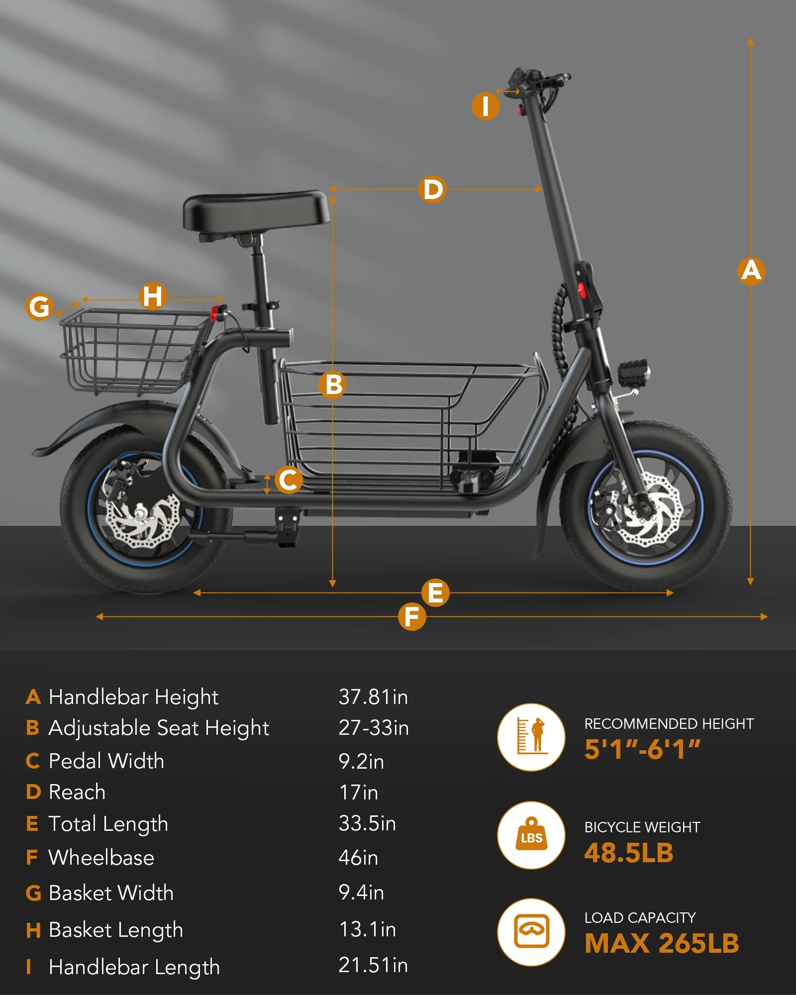 Kistp 550W Electric Scooter with Seat for Adult, 12 inch Commuter Electric Scooter for Pets with Front & Back Basket for Pets, Bigger Seat