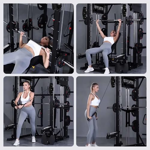 Smith Machine with Jammer Arms & Leg Press with Adjustable Dual Pulley Ratio (1:1 & 2:1), PMAX-4750 All-in-One Commercial & Home Gym Equipment