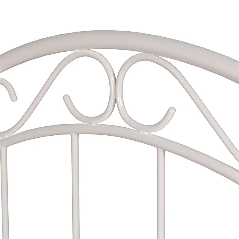 Hillsdale Furniture Jolie Arched Scroll Metal Twin Headboard in Textured White