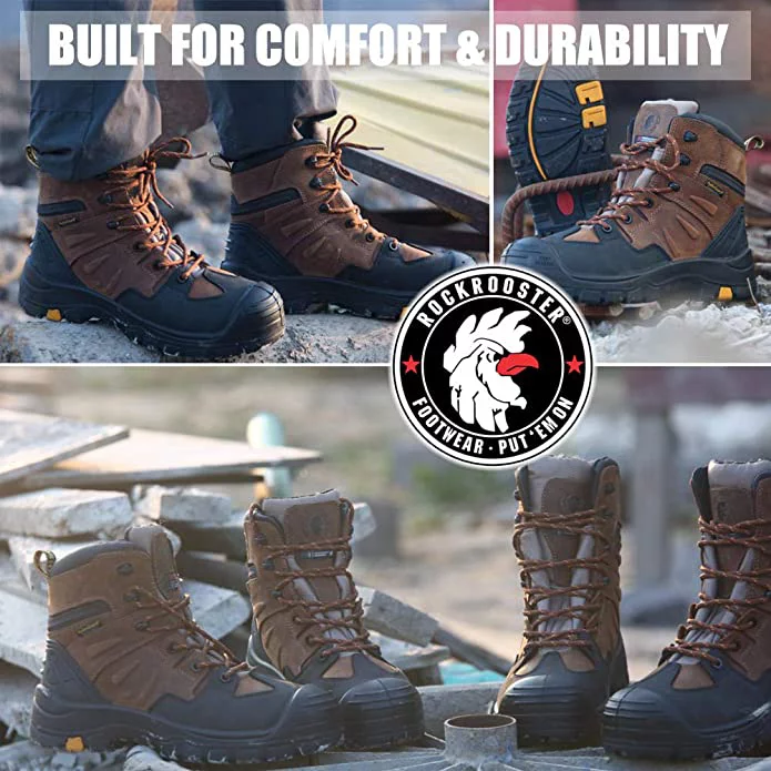 ROCKROOSTER Woodland - Men's Composite Toe Waterproof Work Boots for Construction, Landscaping, Maintenance, Transportation and Utilities AK669-10