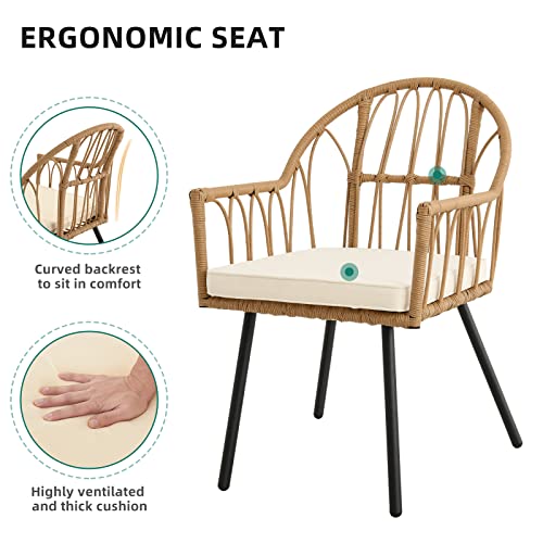 YITAHOME 5 Pieces Outdoor Patio Dining Table Chair Set,Wicker Patio Dining Set,Outdoor Rattan Dining Table Set for Patio, Backyard, Balcony