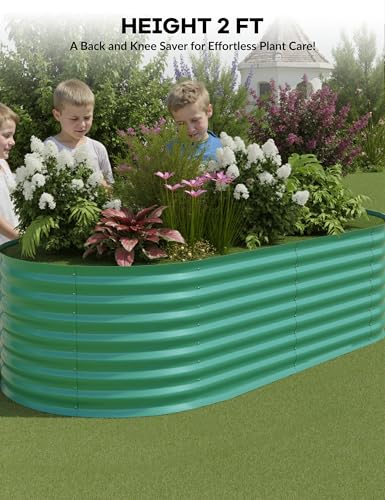 10x4x1.5ft Raised Garden Bed,Galvanized Raised Planter Boxes Outdoor with Easy Assembly, Large Garden Bed for Vegetables, Fruits, Flower