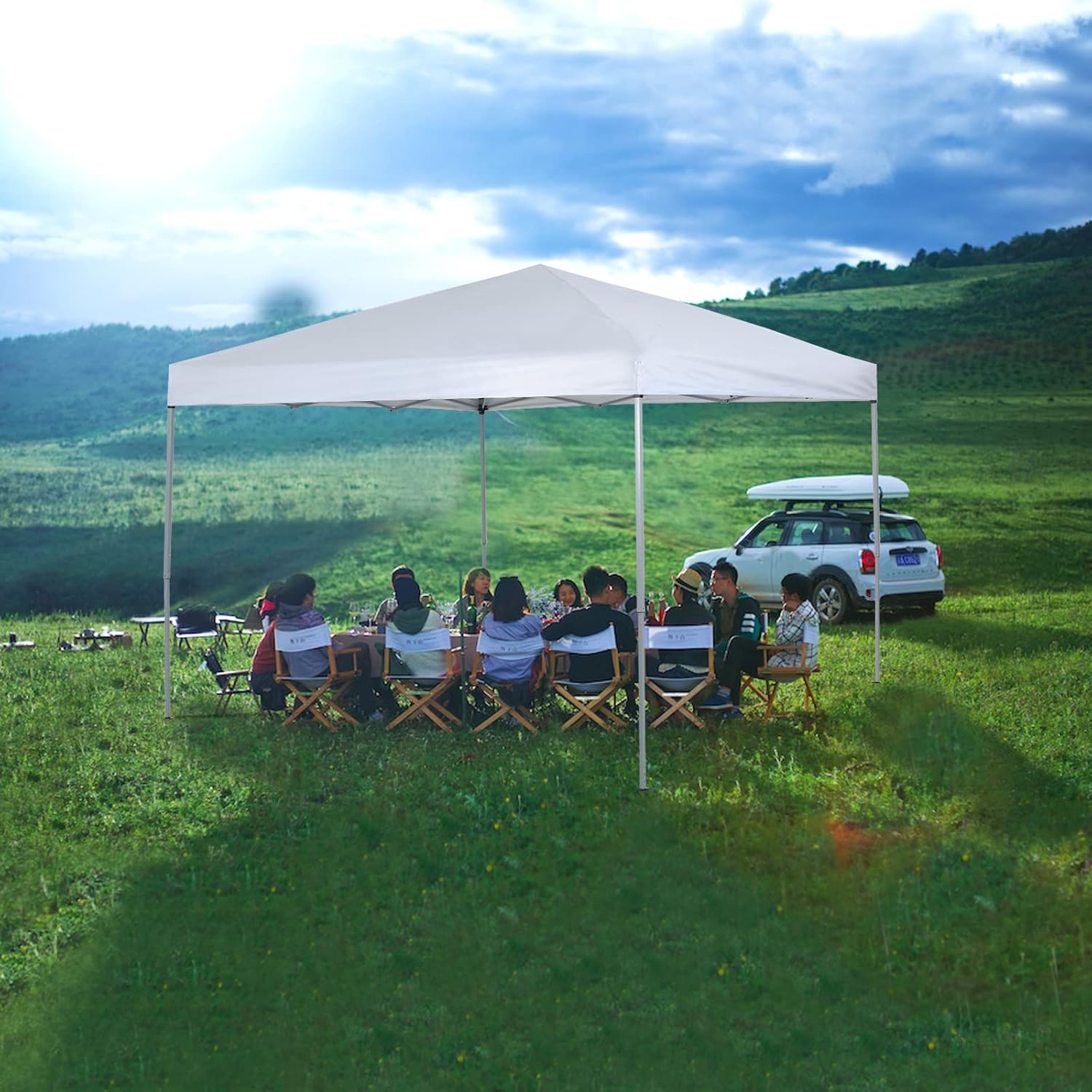 Canopy Tent Outdoor Canopy Party Shade 10 x 10ft Portable Pop Up Canopy Event Tent Party Tent Spacious Summer Cover Instant Canopy Shelter Tent with