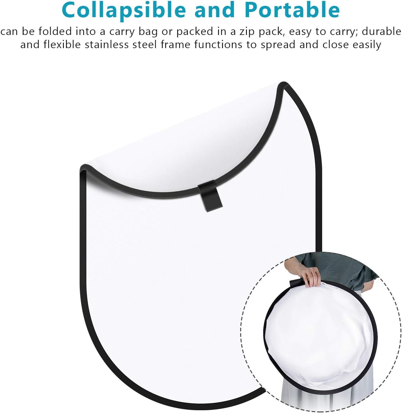 Neewer Professional Lighting Studio 5x7 feet/150x200 cm Pop out Foldable Soft Diffuser Disc Panel Reflector with Carrying Case for Studio and Outdoor