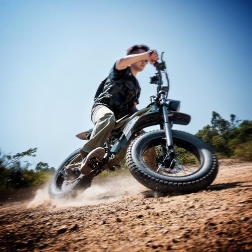 Electric Bike for Adults – 20" Fat Tire, Peak 1200W Motor, 48V 15A Battery, 7-Speed, Dual Disc Brakes for Off-Road and City Riding BG-S