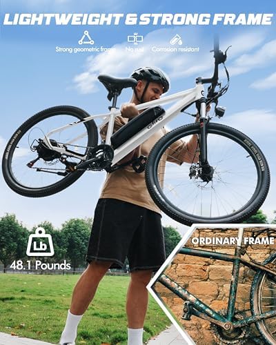 Racer Electric Bike for Adults - 21-Speed Mountain Lightweight Ebike with Peak 750W 22MPH Brushless Motor, 375Wh Removable Battery