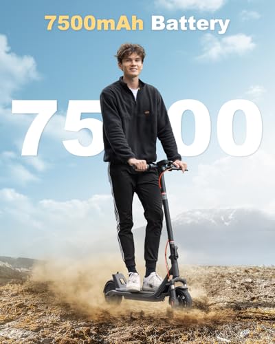 Electric Scooter with Suspension,300W Electric Scooter for Adults,7.5AH Battery,15.5 mph Speed,11 Miles Range,8in Solid Tires