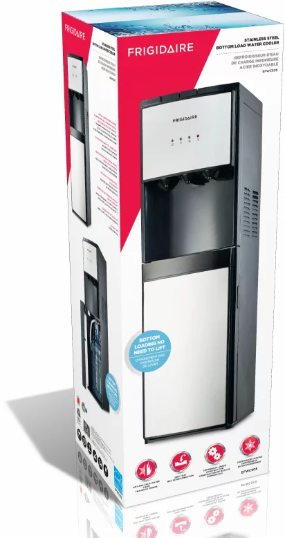 Frigidaire, 5 Gallon Bottom Loading Hot and Cold Water Dispenser EFWC505, Stainless Steel - Radiant Selections