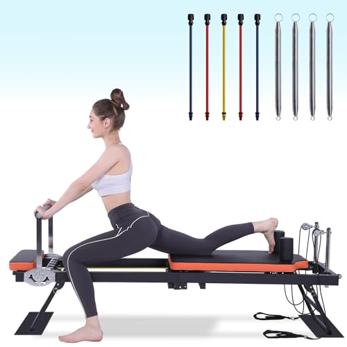 Pilates Reformer,Dpiolrcag Foldable Pilates Machine & Equipment for Home Use and Gym Workout, Suitable for Advanced and Beginners Users