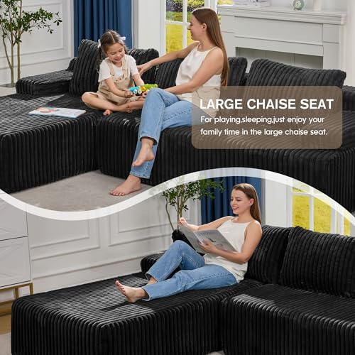 Modular Sectional Sofa Couches L-Shape Couch 3 Seat Modular Sofa Memory Foam Sectional Couches for Living Room