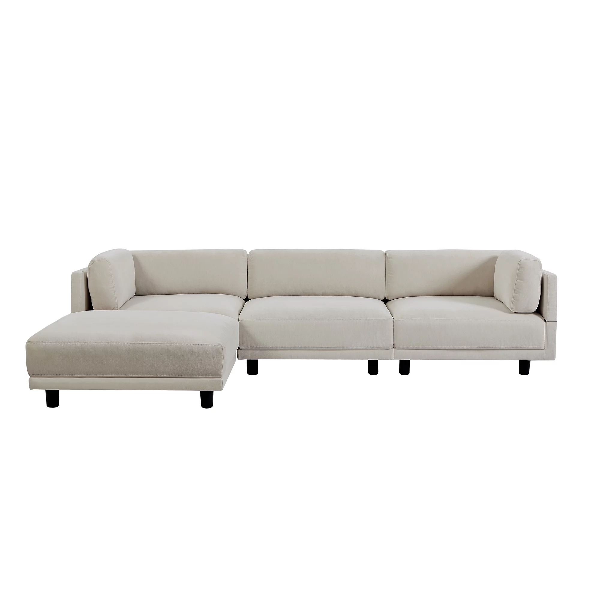 EUROCO 102.4&rdquo; Longer Oversized Convertible Sectional Sofa,Upholstery L Shaped Couch with Reversible Chaise,Beige