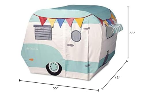 MindWare Camper Playhouse – Pretend, Indoor Fort for Kids – 43 x 55 x 36 inch Play Set Made of Cotton Canvas – Easy Assembly & Simple to Clean