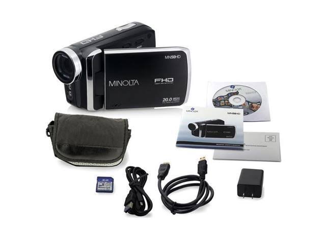 Minolta MN50HD 1080p Full HD 20MP Digital Camcorder, Black