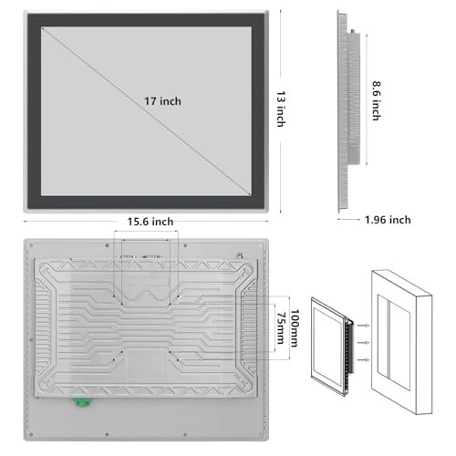 17 inch Android 11 Industrial Embedded Interactive Touchscreen Monitor, Capacitive Multi-Touch Tablet with Front IP65 Monitor, RAM 4G & ROM 32G
