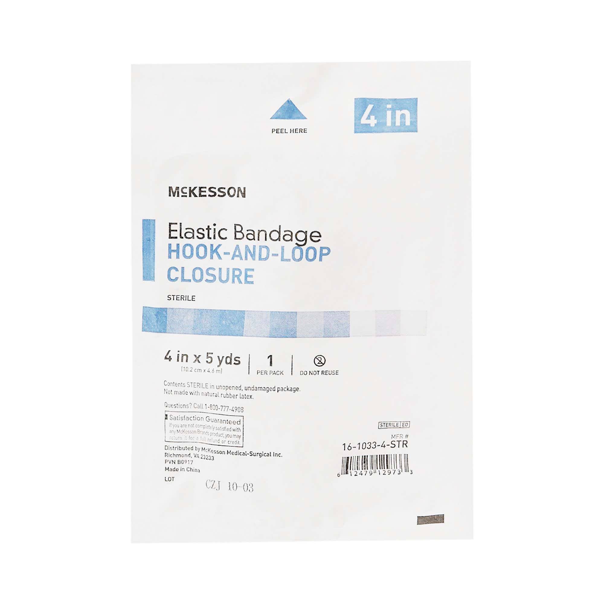 McKesson Sterile Elastic Bandage, 4 inch x 5 Yard, White; Case of 36