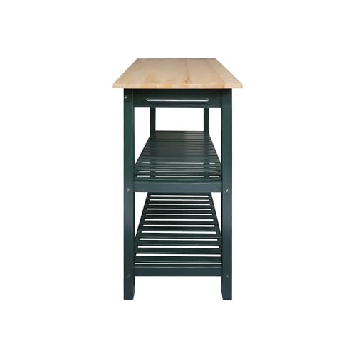 Casual Home Kitchen Island with Solid American Hardwood Top, Natural/White, 40" W (373-91)