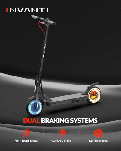 E30 Electric Scooter with Smart APP, 19.9 Miles Range & 18 MPH, 350W Motor, 8.5" Solid Tires, Rear Suspension and Turn Signals