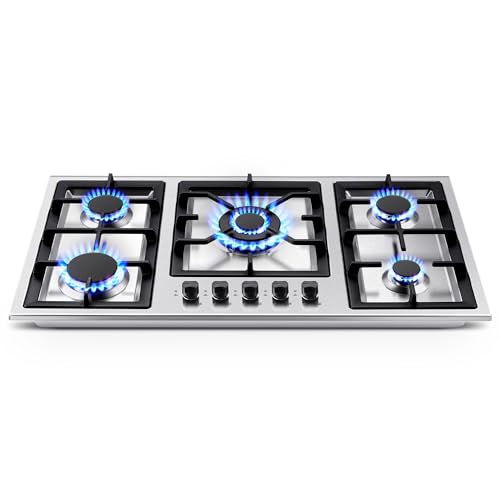 5 Burner Gas Stove Stainless Steel