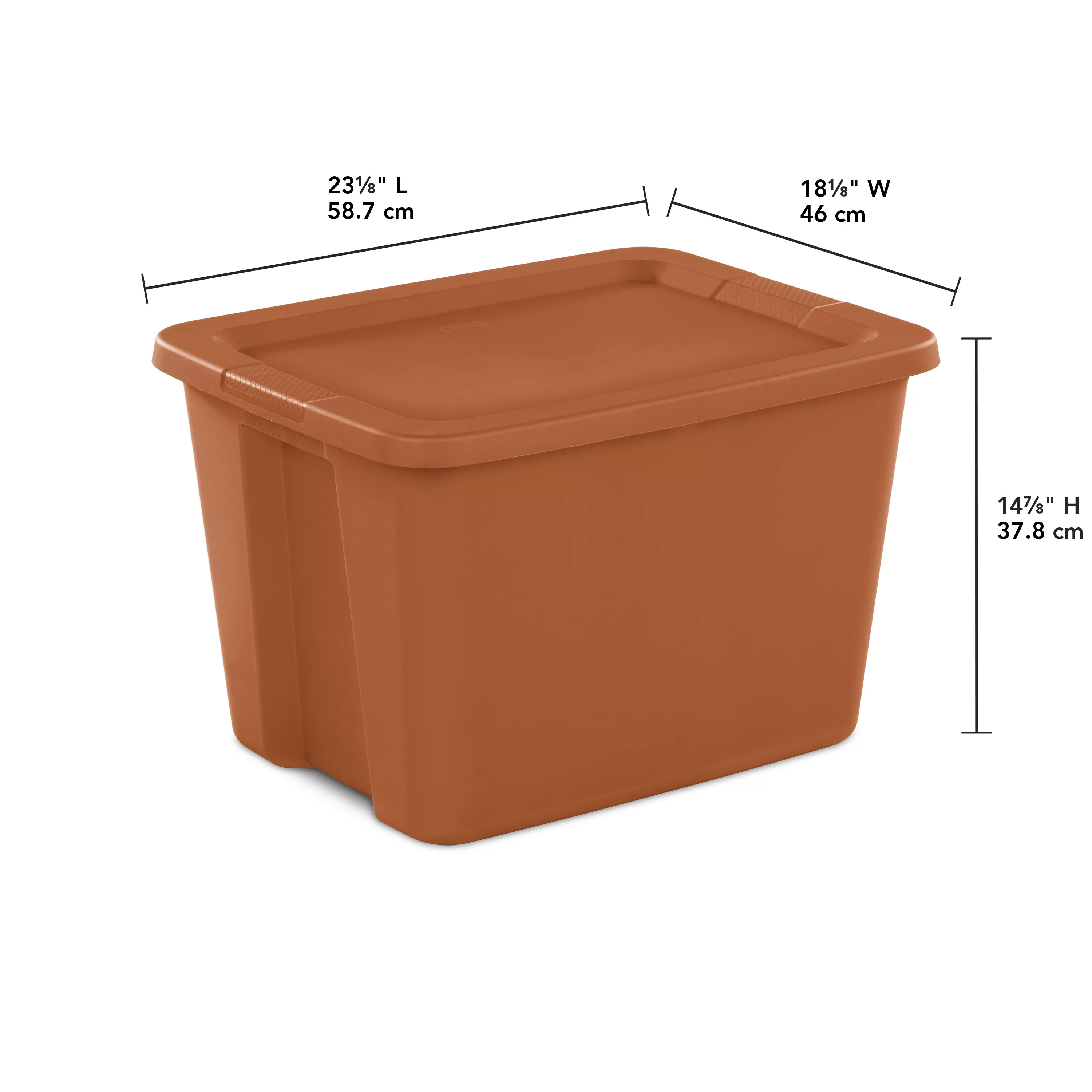 Sterilite 18 Gallon Tote Box Plastic, Gray, Set of 8