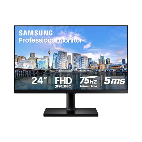 SAMSUNG FT45 Series 27-Inch FHD 1080p Computer Monitor, 75Hz, IPS Panel, HDMI, USB Hub, Height Adjustable Stand, 3 Yr WRNTY (LF27T450FQNXGO),Black