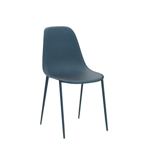POLY & BARK Isla Modern Kitchen Chairs Set of 4 - Plastic Dining Chair with Metal Legs
