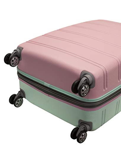 Rockland Melbourne Hardside Expandable Luggage with Spinner Wheels, 2TONEBLUE, 2 Piece (20/28)