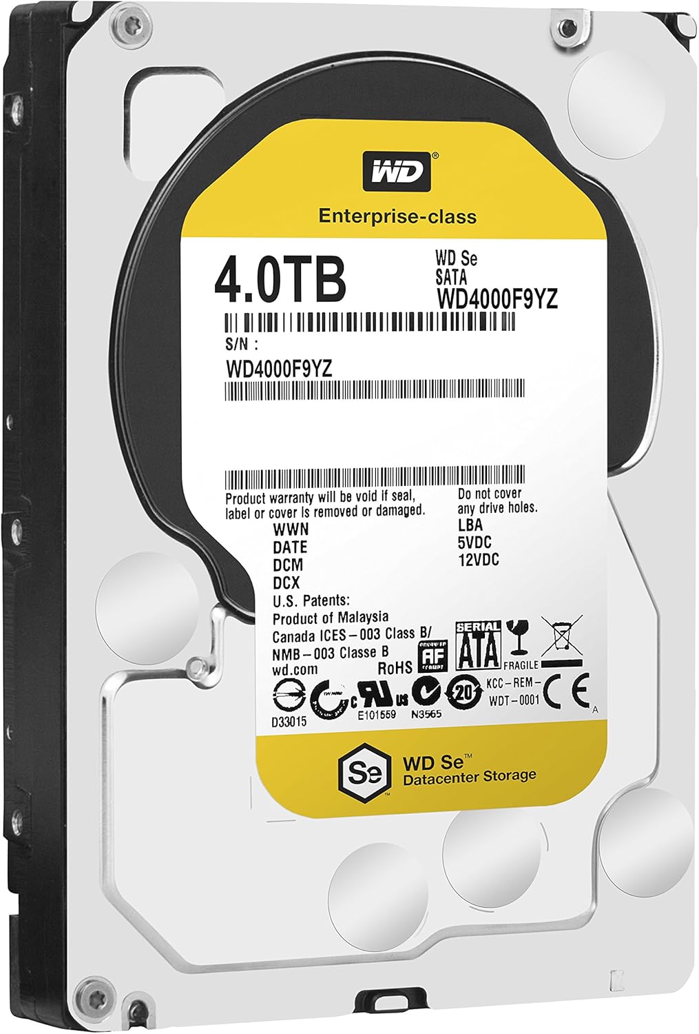 WD SE 4TB Datacenter Hard Disk Drive - 7200 RPM SATA 6 Gb/s 64MB Cache 3.5 Inch - WD4000F9YZ