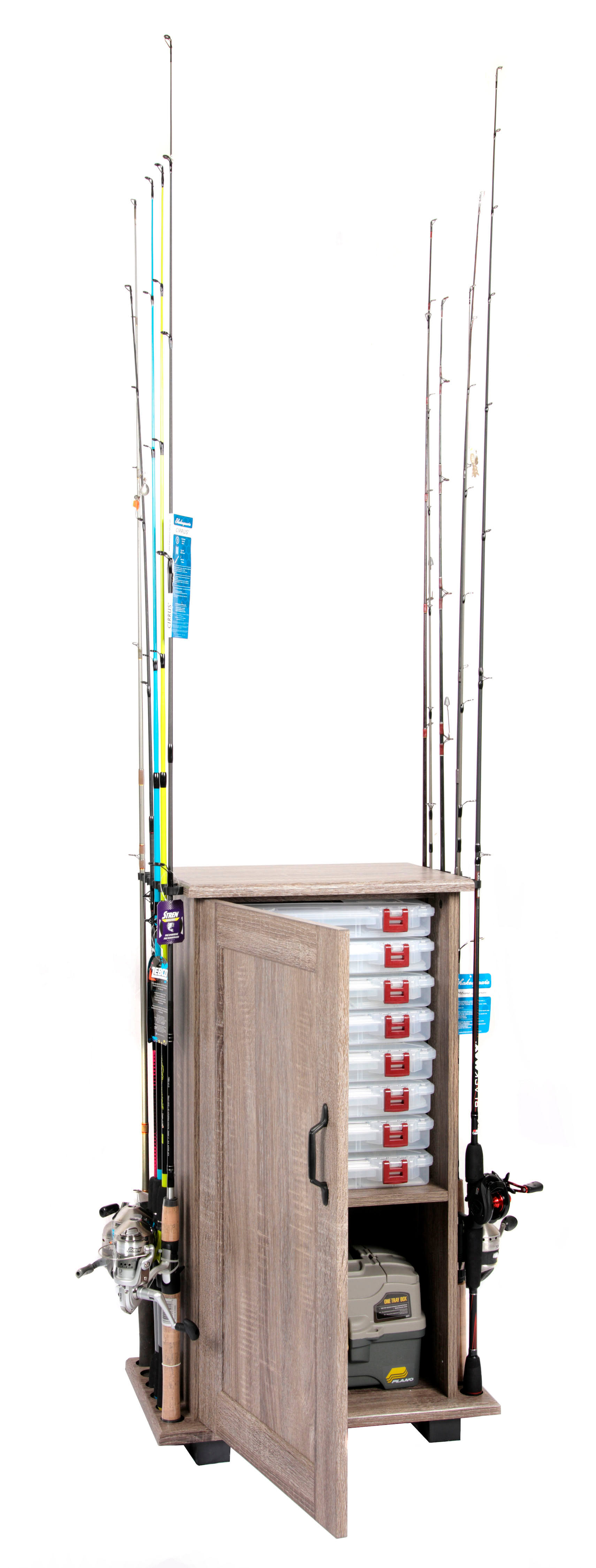 Tuff Stor American Furniture Classics Fishing Storage and Organization Cabinet, Grey