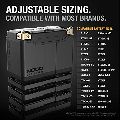 NOCO Lithium NLP20: Ultra-Light 12V Lithium Powersport Battery – Group 20 – 7Ah – 600A Start Power – Intelligent BMS – UL Certified
