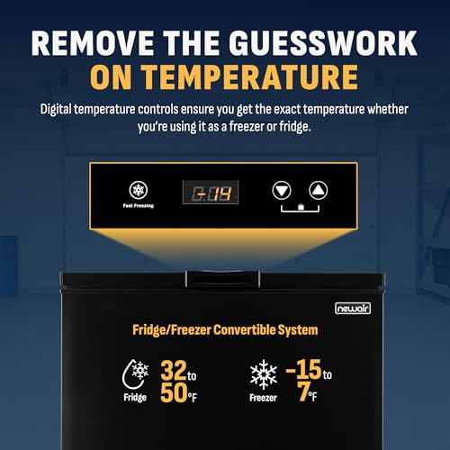 Newair 13.8 cu. ft. Upright Freezer, Fridge Freezer Convertible, Garage Ready Refrigerator, Frost Free Freezer with Door Alarm, Stand up Deep Freezer