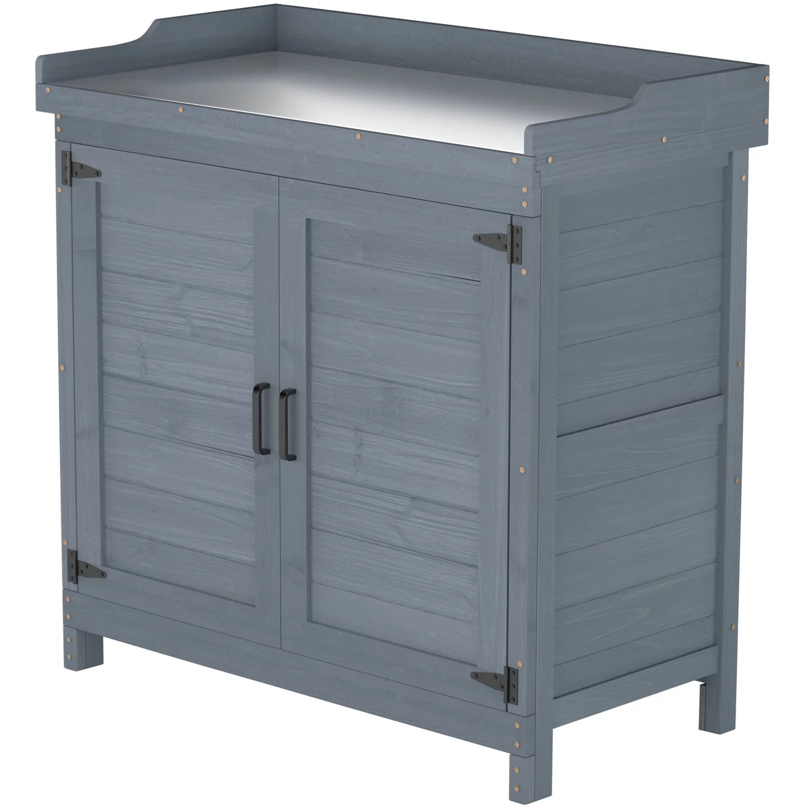 Outdoor Garden Potting Bench Wooden Storage Box Waterproof Furniture Tool Shed