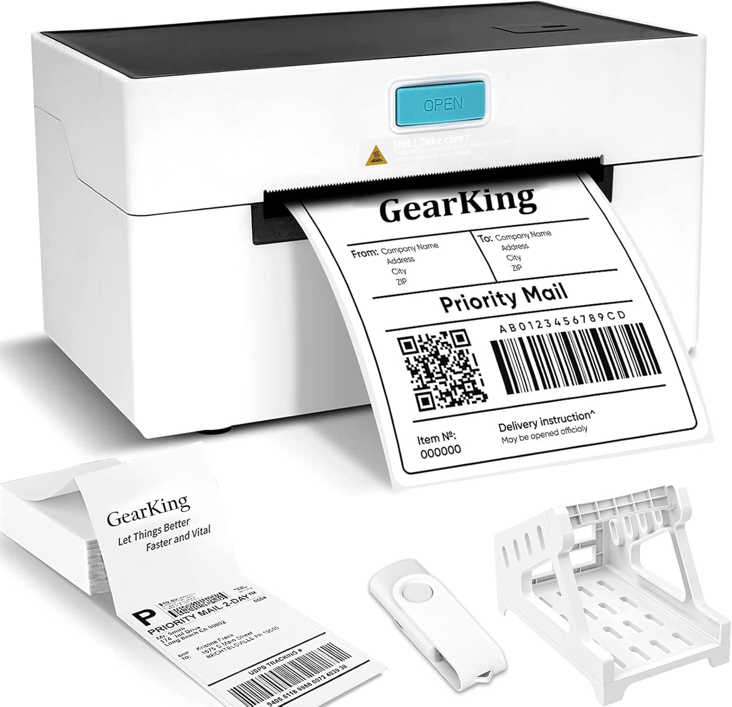 GearKing Thermal Label Printer,USB High Speed Shipping Label Printer for Shipping Packages,4x6 Desktop Label Printer for Small Business
