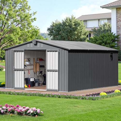 NicBex 6×5 Resin Outdoor Storage Shed with Floor & Window– All-Weather Lockable Small Tool Shed