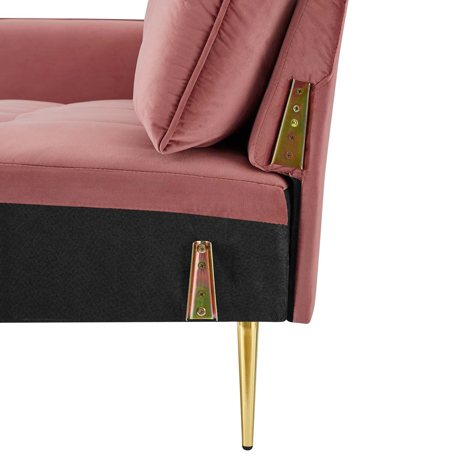 Tufted Sofa, Velvet, Pink, Modern Contemporary Urban Design, Living Lounge Room Hotel Lobby Hospitality