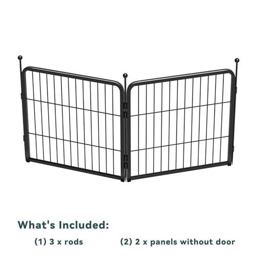 FXW Garden Fence 40in(H) x 36.0ft(L), 16 Panels Decorative Dog Fence Outdoor for The Yard – Heavy Duty Metal Animal Barrier for Dog and Rabbit