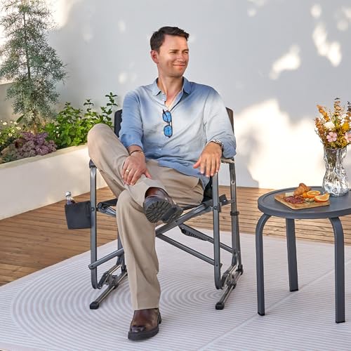 EVER ADVANCED Rocking Chair Outdoor, Quick Set Rocker Camping Chair for Adult, Foldable Rocker Chair Lightweight