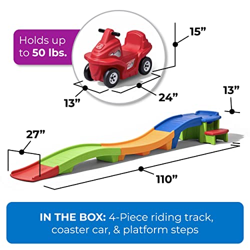 Step2 Up & Down Roller Coaster Toy for Kids, Ride On Push Car, Indoor/Outdoor Playset, Toddlers Ages 2 - 5 years old, Compact Storage
