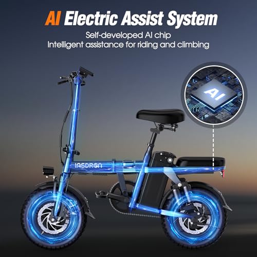 A14 Electric Bike – Premium Adult E-Bike with AI-Powered Pedal Assist, 9 Shock Absorbers, 44.99% Brake Ratio, 500W Motor, Mini Folding Electric Bike