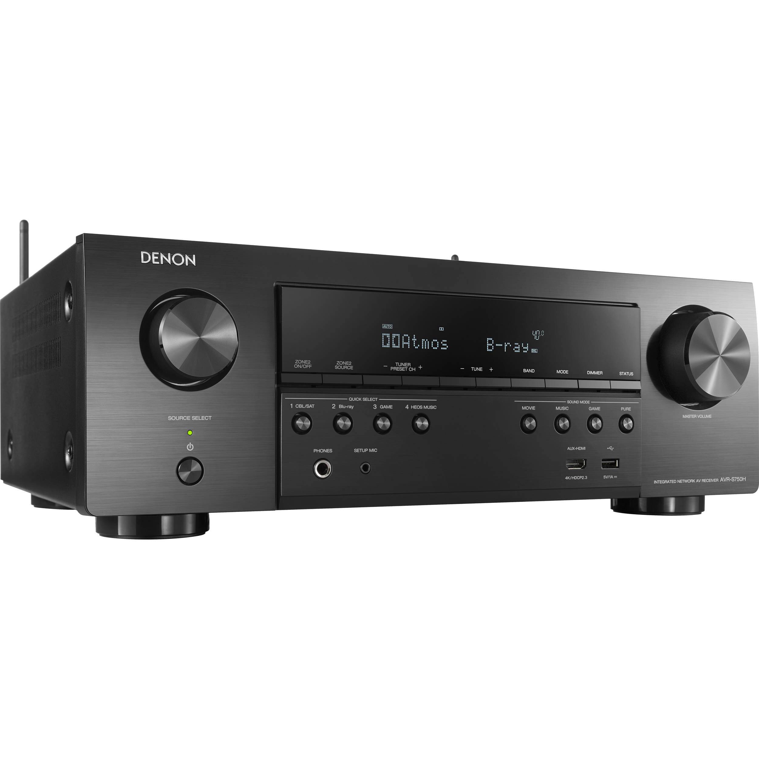 DENON AVRS750H 7.2 Ch Bluetooth Capable With HEOS HDR Compatible A/V Home Theater Receiver - Black - Megean