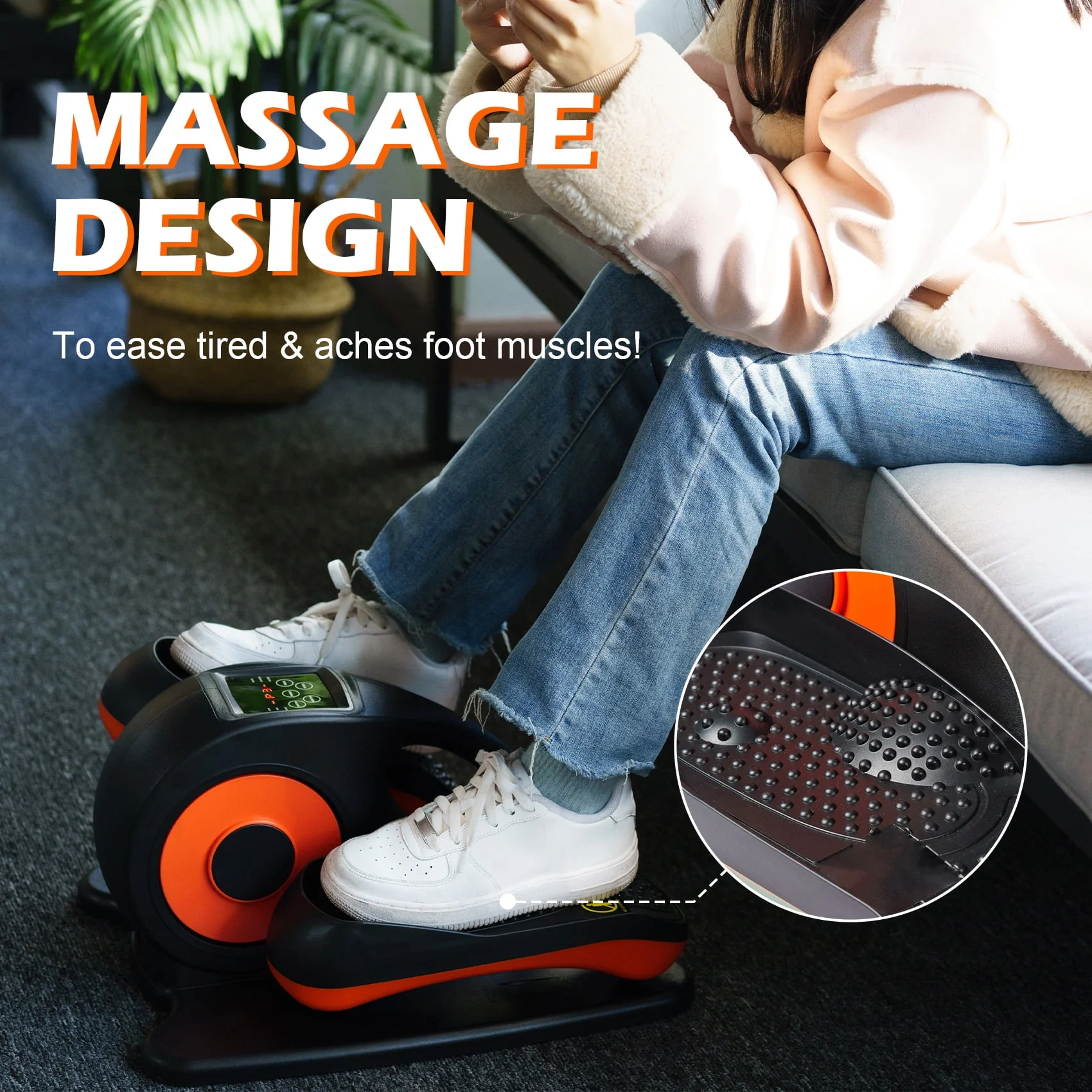 PROHIKER Under Desk Elliptical Machine for Home, Under Desk Bike Pedal Exerciser Electric Seated Elliptical