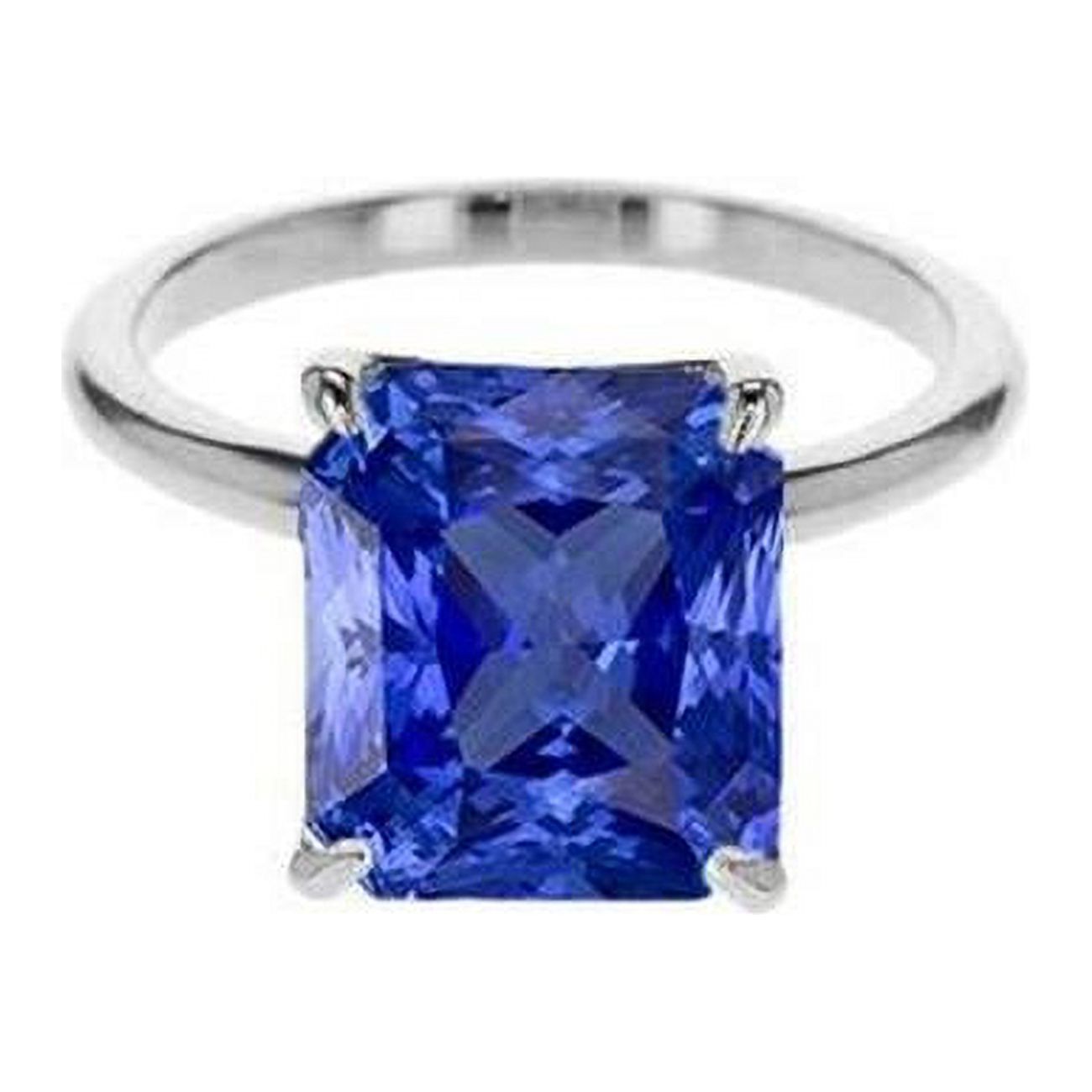 Harry Chad Enterprises  2 CT Sapphire Solitaire Radiant Cut Engagement Ring, 14K Gold - Size 6.5