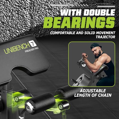 Weight Bench, Workout Bench for Home Gym with 1200 LBS Capacity, Adjustable Weight Bench with Heavy Duty Leg Extension and Preacher Pad